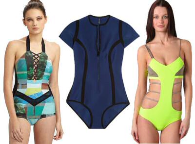 Modern one piece bathing suits: Rag & Bone Elizabeth One-Piece Swimsuit, Lisa Marie Fernandez The Farrah Maillot, Vpl Swimsuit