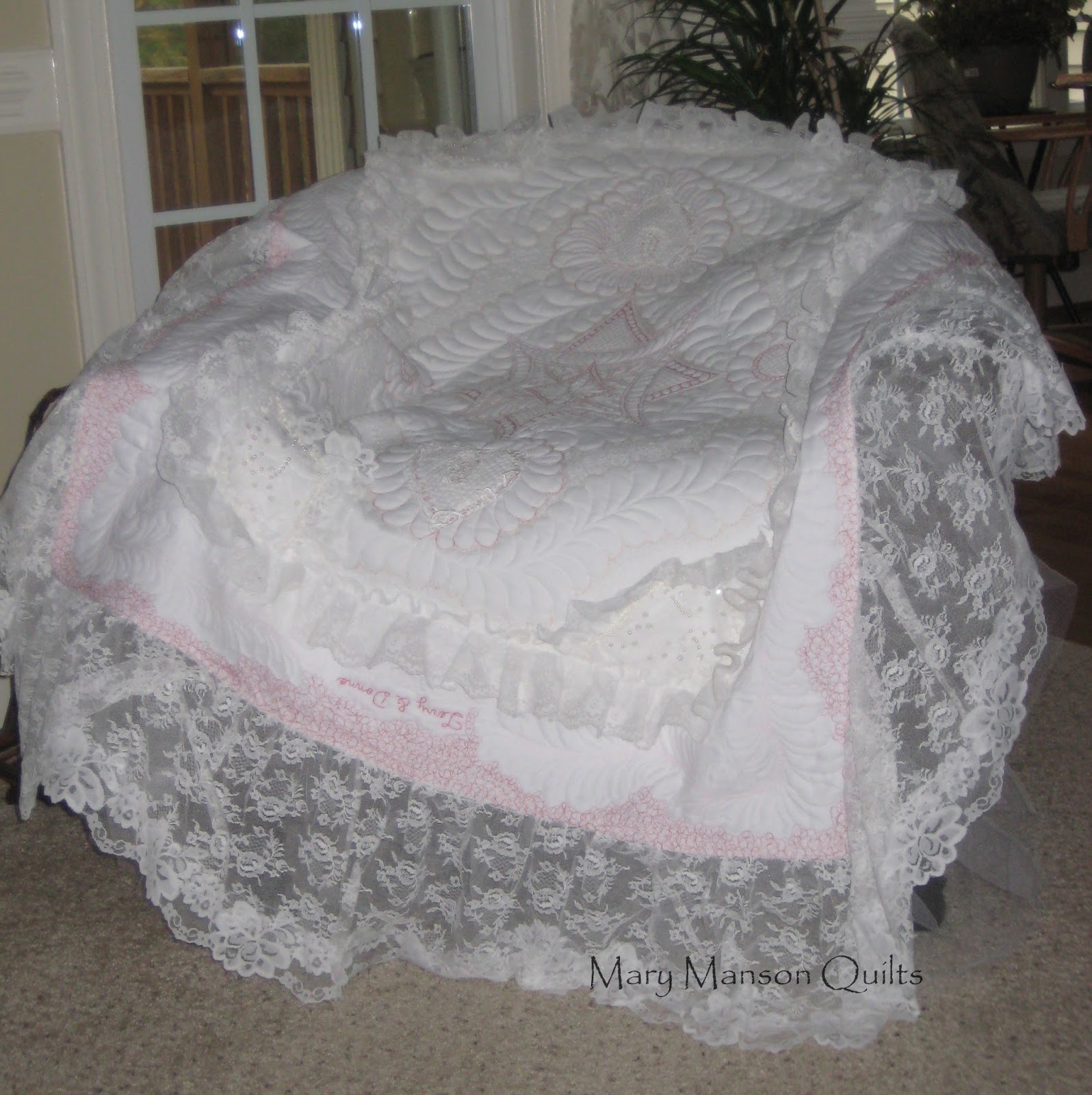 Mary Manson Quilts  Wedding  Dress  Quilt  Finished 