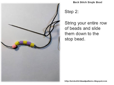 Click the image to view the beaded back stitch beading tutorial image larger.