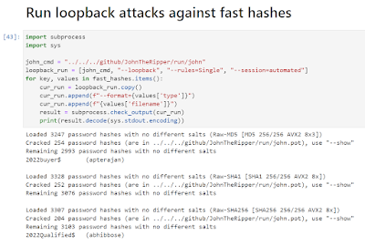 Running JtR loopback attacks via Jupyter Notebook