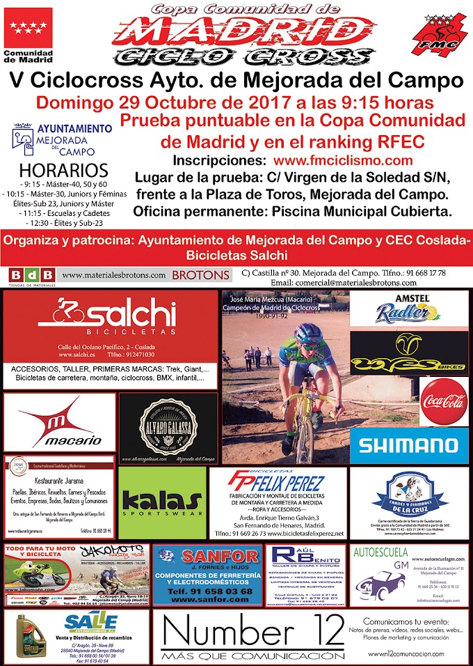 Vuelve el ciclocross a Mejorada del Campo para disputar su V Gran Premio