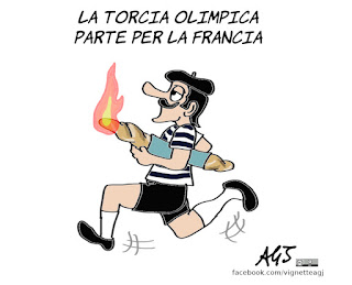 Olimpiadi, paris 2024, tedoforo, umorismo francia, francesi