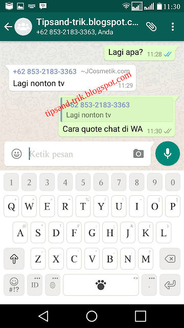 Trik Cara Mudah Quote Chat Di WhatsApp