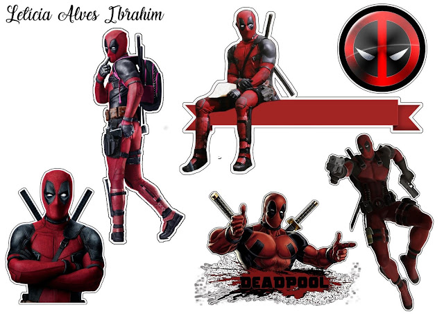 Deadpool: Toppers para Tartas, Tortas, Pasteles, Bizcochos o Cakes para Imprimir Gratis. 