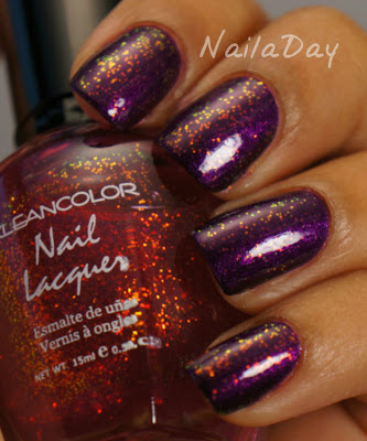 NailaDay: I.C.E. It Purple with Kleancolor Chunky Holo Fuschia