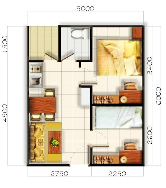  GAMBAR Desain  RUMAH  SEDERHANA Type  36  45 Idaman  