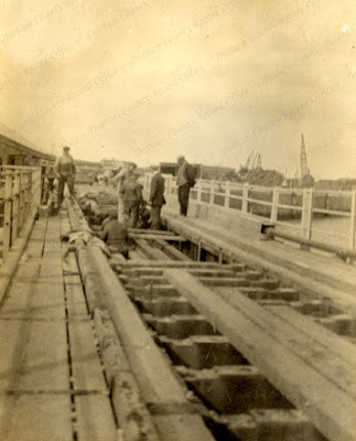 A view of the Zeebrugge mole, April 1920 (D/DLI 7/602/8(14))