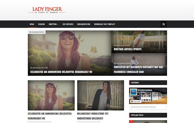 Lady Finger Responsive Personal Magazine News Site Blog Girl Blog Lifestyle Blogger Template Theme