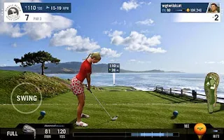 Screenshots of the WGT golf mobile for Android tablet, phone.