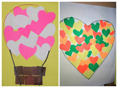 Learning Shapes Activity with Heart shape collage