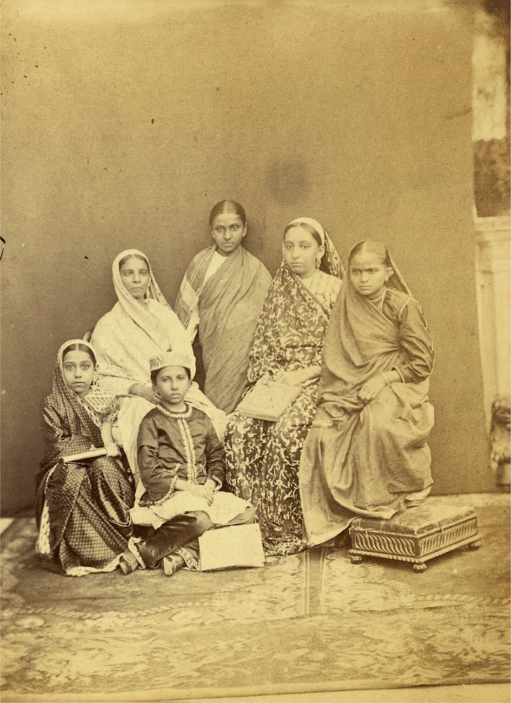 Group of Students from the Alexandra Native Girls' Institution at Bombay (Mumbai) in Maharashtra 1873