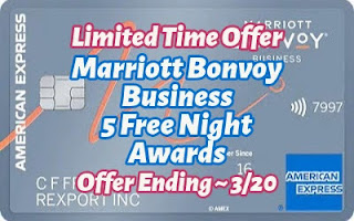 Marriott Bonvoy Business 5 FREE NIGHT AWARDS