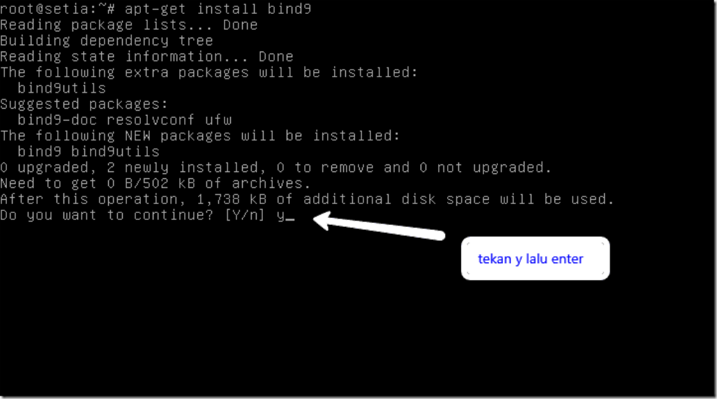 menginstall bind9 pada linux debian