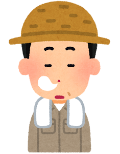 農家の男性のイラスト「居眠り」