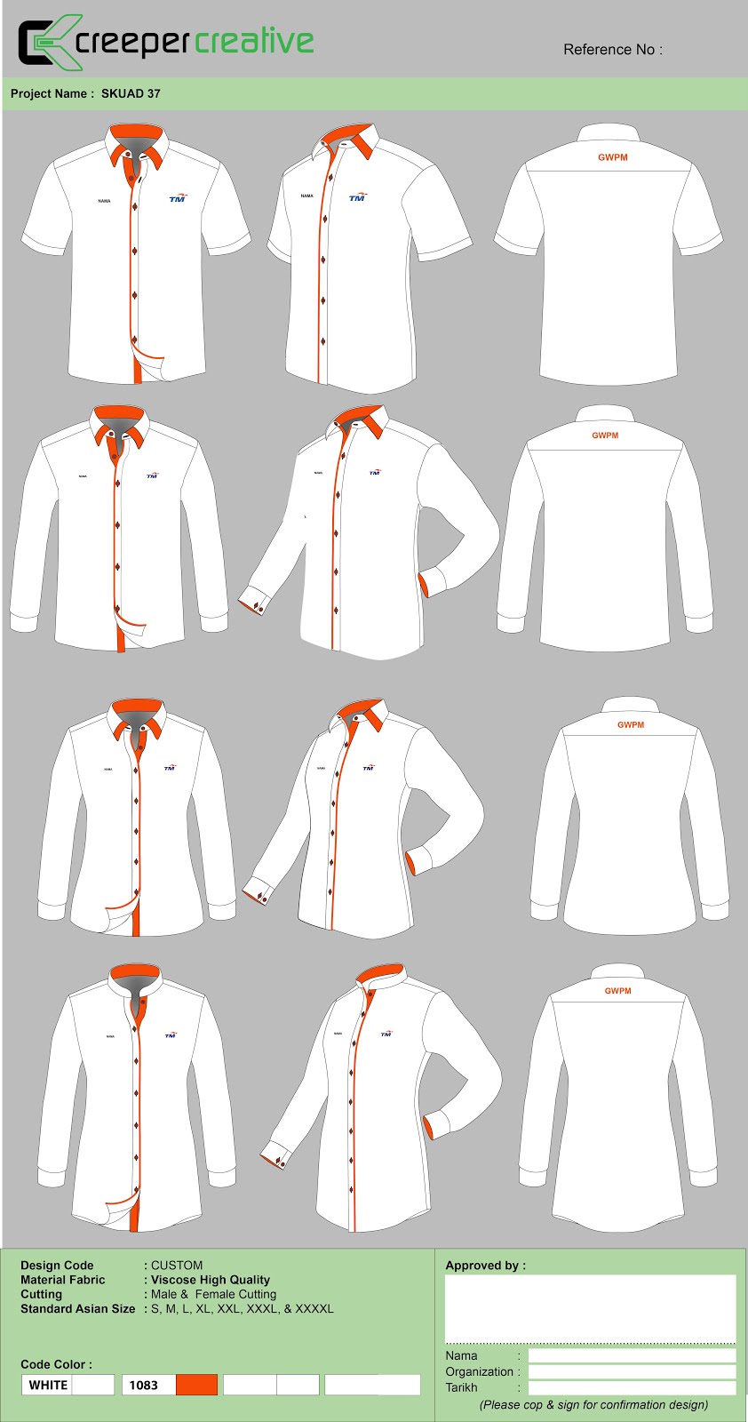  Template Baju  Korporat Psd