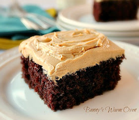 Homemade Chocolate Cake with Peanut Butter Frosting