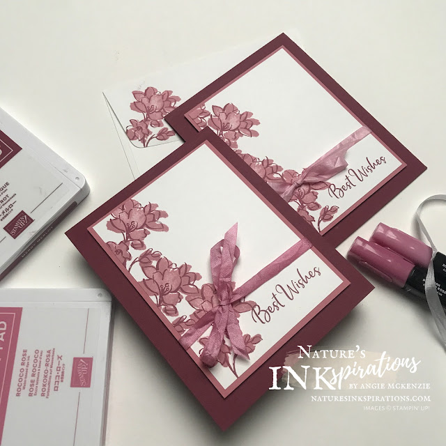 By Angie McKenzie for Crafty Collaborations Share it Sunday Blog Hop; Click READ or VISIT to go to my blog for details! Featuring the Sale-A-Bration A Touch of Ink Stamp Set by Stampin' Up!; #occassioncards #birthdaycards #stamping #shareitsunday #shareitsundaybloghop #atouchofinkstampset #janfeb2021saleabration #naturesinkspirations #makingotherssmileonecreationatatime #simplestamping #coloringribbon #cardtechniques #stampinup #stampinupink #handmadecards