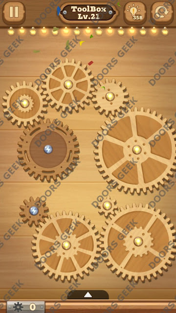 Fix it: Gear Puzzle [ToolBox] Level 21 Solution, Cheats, Walkthrough for Android, iPhone, iPad and iPod