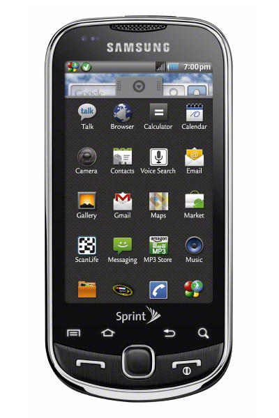 Samsung Intercept, Gray Steel, Front View