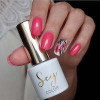  Manicure hybrydowy - Sey s164 Pinky Whisper + łapacz snów