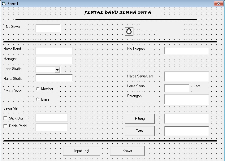 MahasiswaBSI: [Contoh latihan] Visual Basic I: Rental Mobil