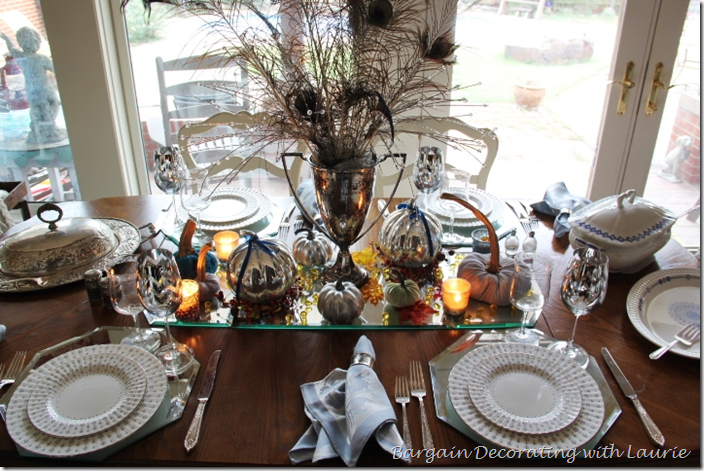 Fall Table in Silver and Blue