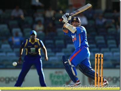 PERTH, AUSTRALIA - FEBRUARY 08 Sachin Tendulkar of India turns the ball to leg during the One Day International match between India and Sri Lanka at WACA on February 8, 2012 in Perth, Au