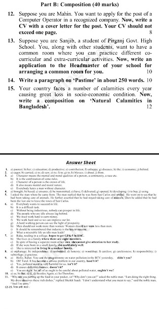 SSC English 2nd Paper Model Question