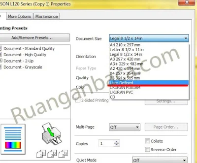 Setting Ukuran Kertas Pada Printer