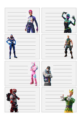 imprimir, etiquetas, libros, horario, escolar, vuelta al cole, PDF, fortnite, watercolor