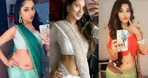 indian tv actress selfie saree navel