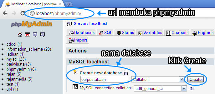 SQL -Membuat Database dengan PHPMyadmin - AGANINFORMATION