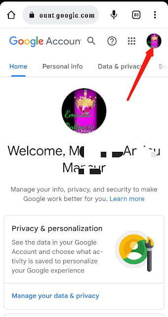 Select the Google account you want to set 2-step verification