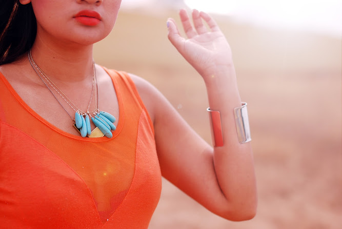 Orange Dress Desert White Milk Summer Sky necklace