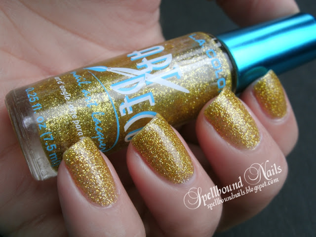 a week of glitter gold glitz Art Deco Spellbound nails nailart nail art mani manicure polish LA Colors