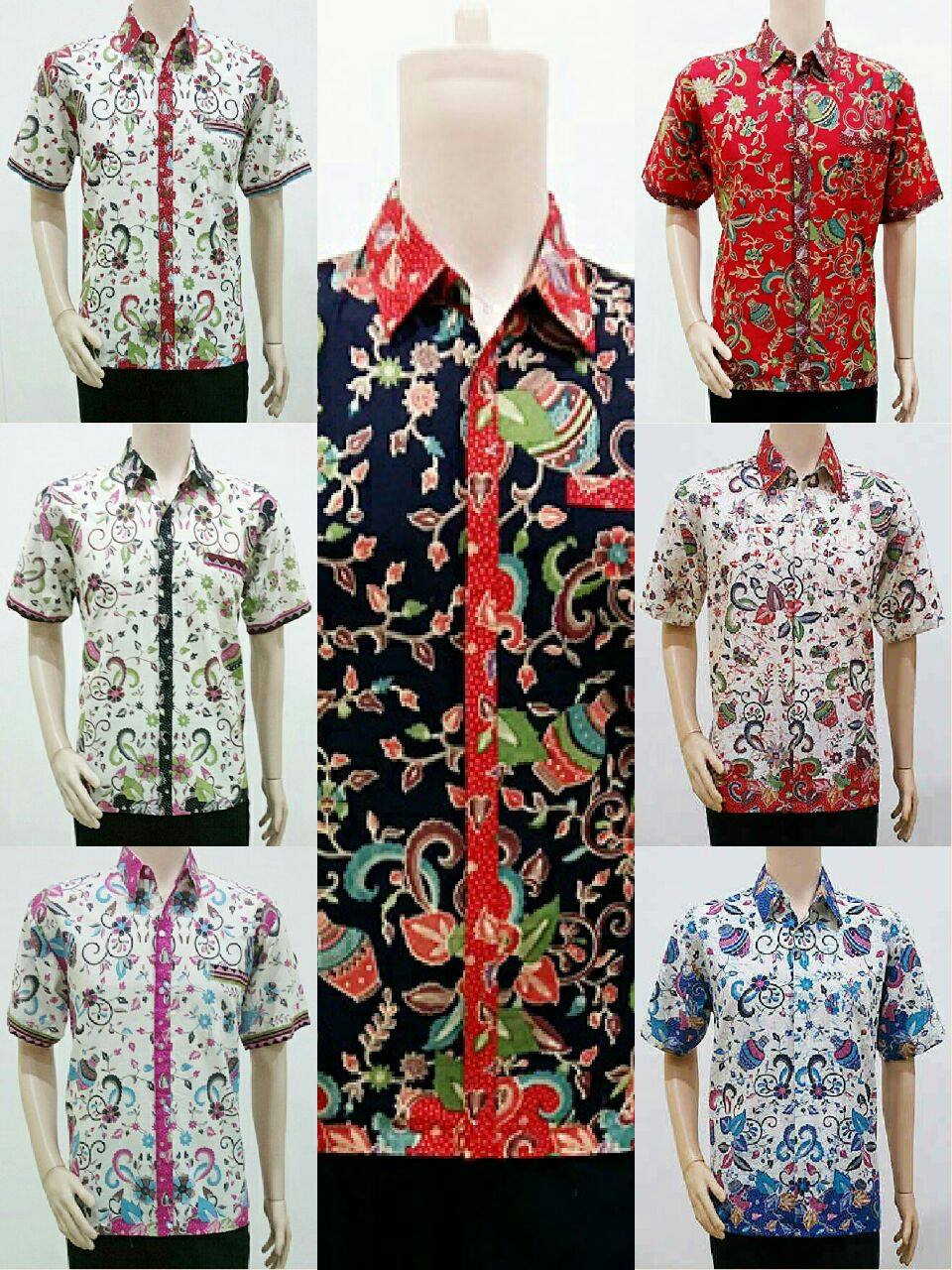 Jual Model Baju Batik  Pria  Motif Gentong Aneka Warna  