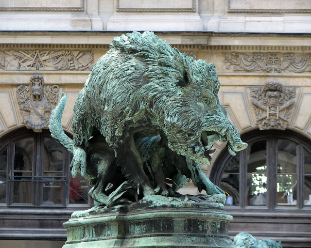 Wild boar by Pierre Louis Rouillard, Lefuel Court, Musée du Louvre, Paris