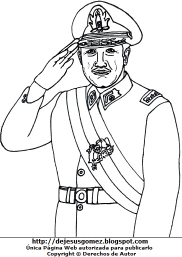 Imagen de Augusto Pinochet para colorear pintar imprimir. Dibujo de Augusto Pinochet de Jesus Gómez