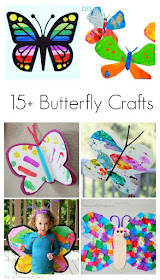 Over 15 beautiful crafts for toddlers, preschoolers, and elementary school children that celebrate spring butterflies from Fun at Home with Kids