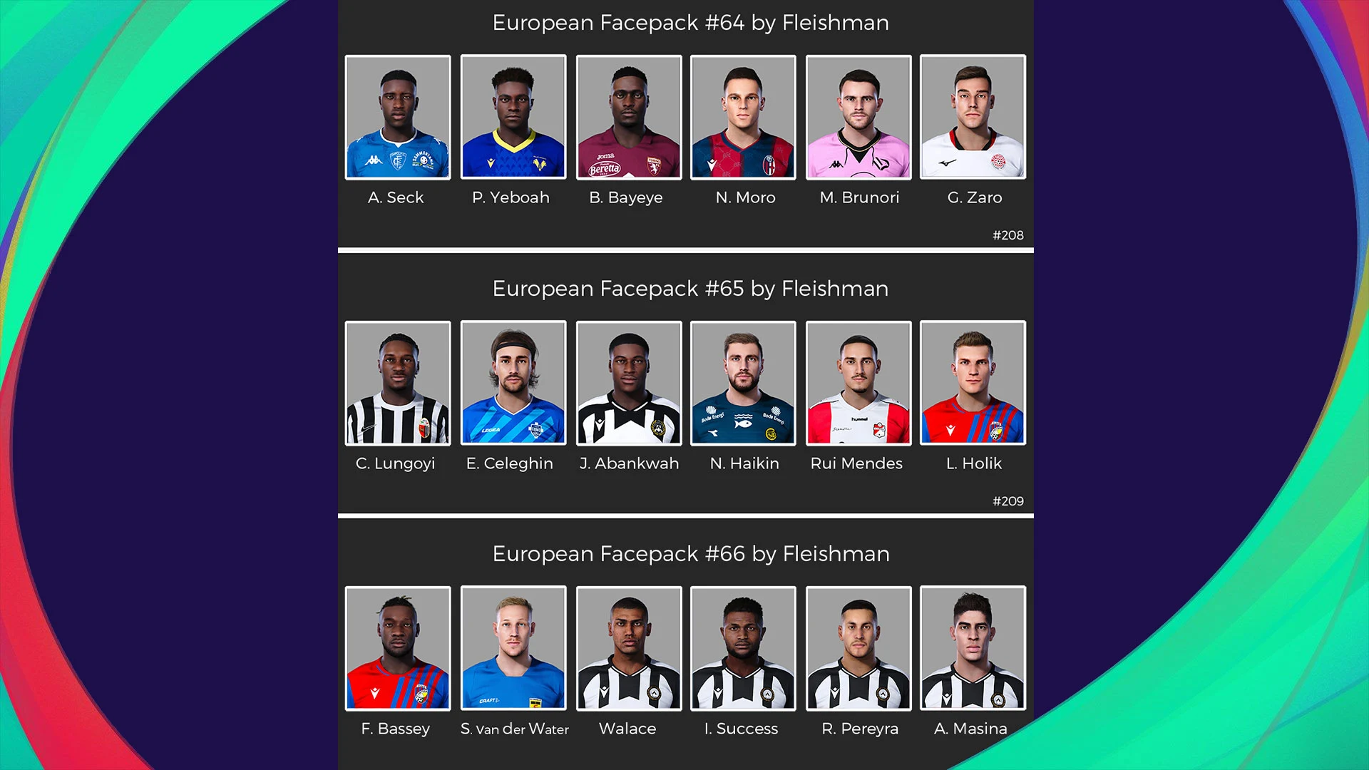 PES 2021 European Facepacks #64, #65 & #66 by Fleishman