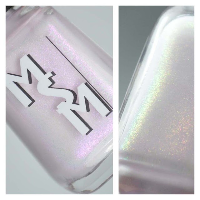 pale purple nail polish with color shifting shimmer in a bottle