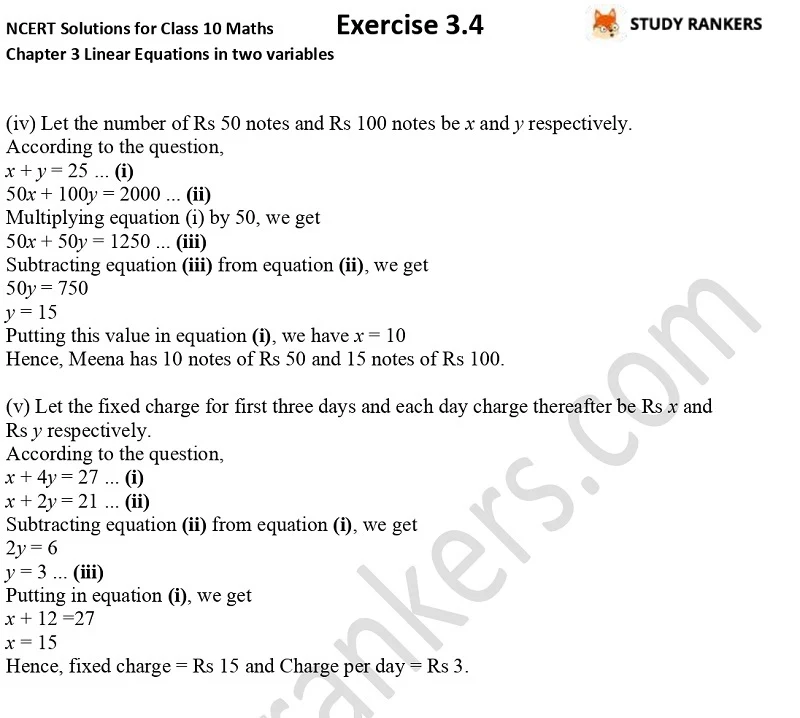 NCERT Solutions for Class 10 Maths Chapter 3 Pair of Linear Equations in Two Variables Exercise 3.4 Part 2NCERT Solutions for Class 10 Maths Chapter 3 Pair of Linear Equations in Two Variables Exercise 3.4 Part 6