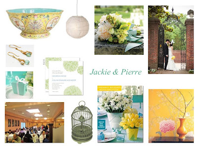 Yellow Chinese porcelain as inspiration and accents White paper lanterns 