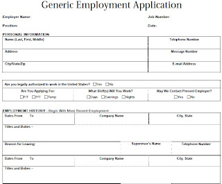 Generic Employment Application pictures | Generic Employment Application images