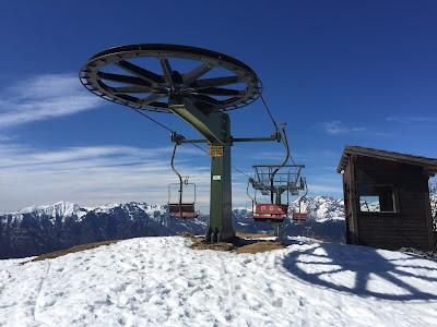 Silent ski lift at Monte Torcola (closed for the day). 