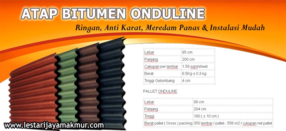 HARGA ATAP BITUMEN ONDULINE TERBARU TERMURAH LESTARI 