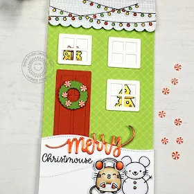 Sunny Studio Stamps: Sweet Treat Box Santa Claus Lane Merry Mice Scenic Route Woodland Borders Holiday Themed Card by Candice Fisher