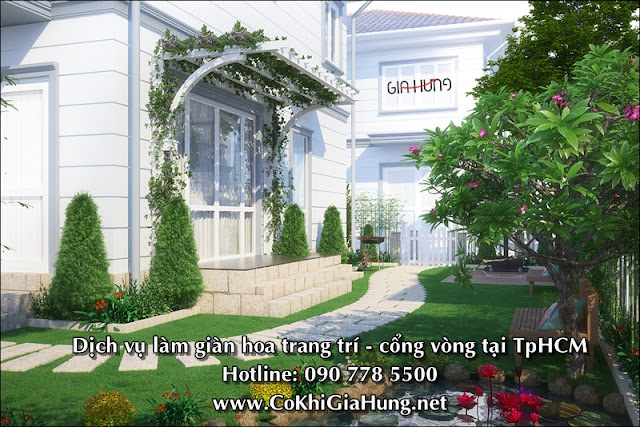 Dịch vụ làm giàn hoa trang trí khung sắt và cổng vòm tại TpHCM