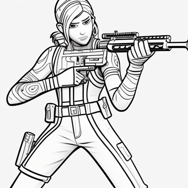 Fortnite, Coloring Pages, Assault Rifle, Weapons, Free, Printable