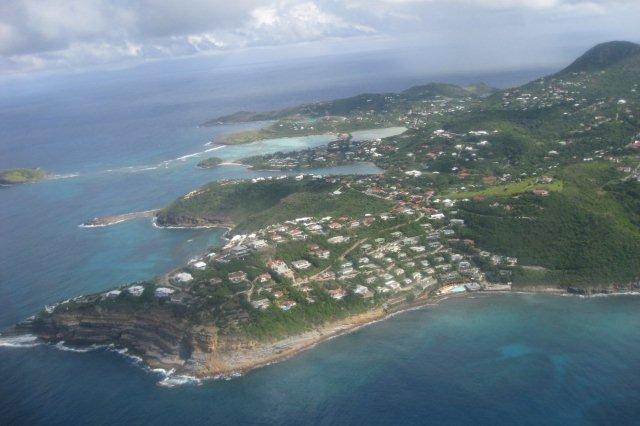 Vista aerea de la isla de San Bartolome St Barts